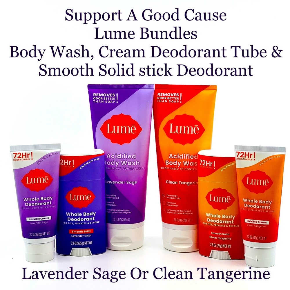 All Natural Deodorant Full Size Set Cream Tube Acidified Body Wash & Solid Stick